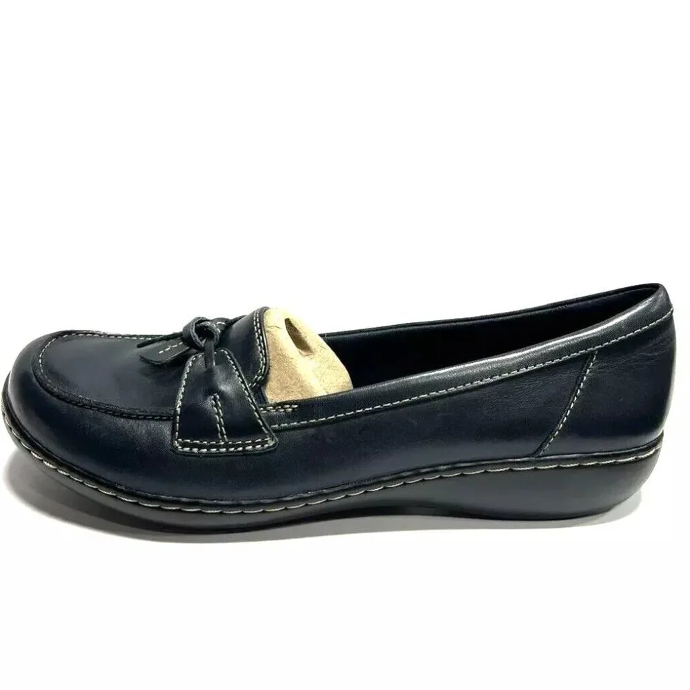 Clarks Womens Ashland Bubble Loafer Black Size 11Narrow